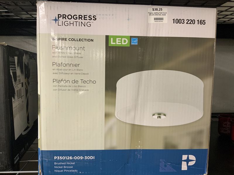 Progress Lighting Inspire 17-Watt Brushed Nickel LED Flush Mount, Retail $95.00