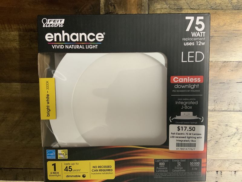 Feit Electric 0.83 in. 3000K Dimmable Integrated J-Box Retrofit Kit