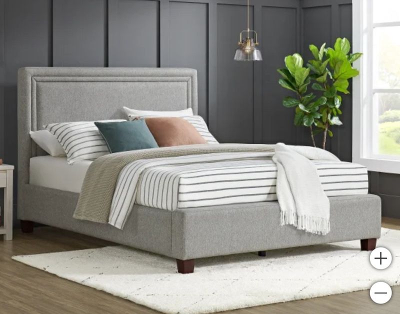 ALICE UPHOLSTERED BED, Retail $579.99