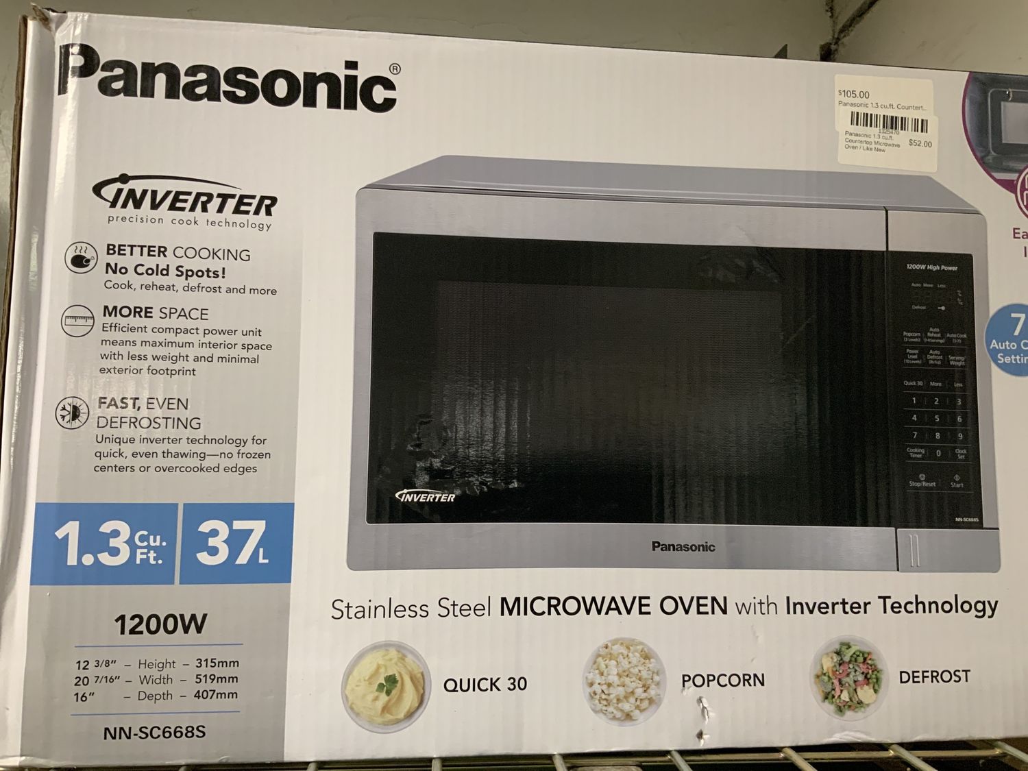 Panasonic 1.3 cu.ft. Countertop Microwave Oven