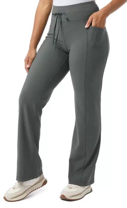 32 Degrees Wide Leg Pants Woman - Ribbed Semi-Flare Pant - Yoga Pants for Women