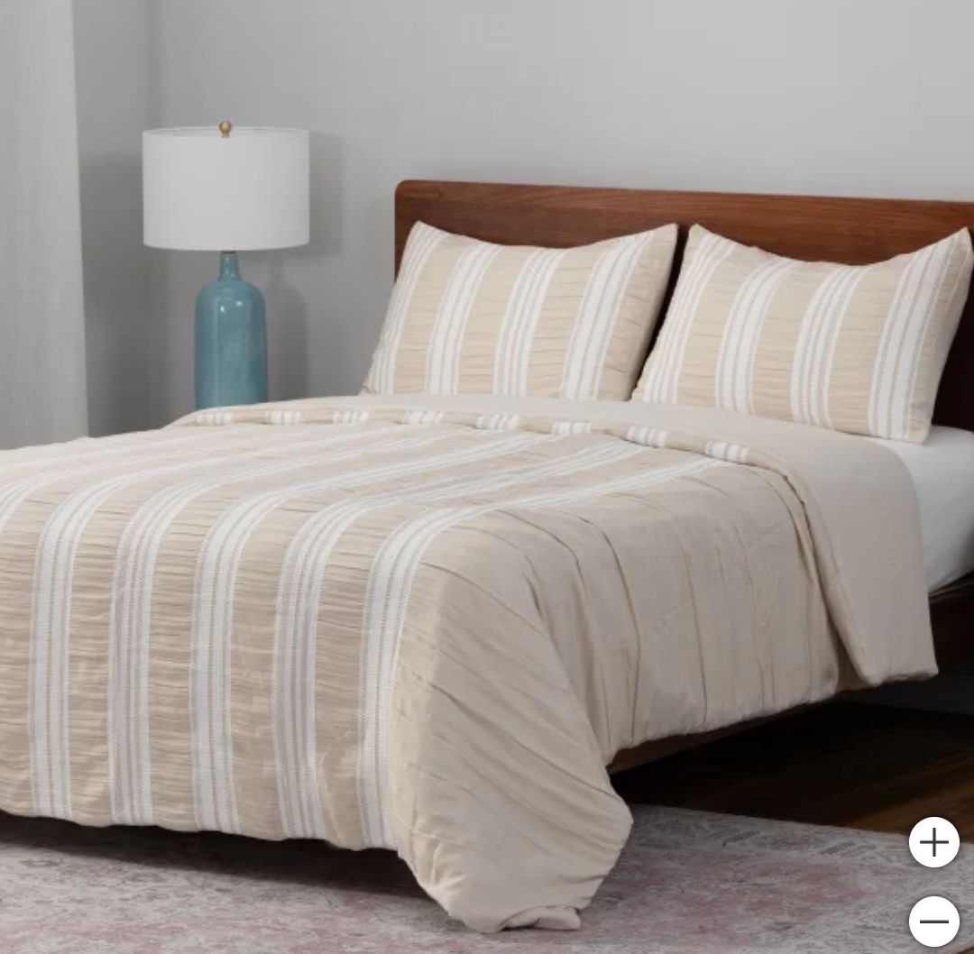 Berkshire Life Waffle Stripe 3-piece Comforter Set