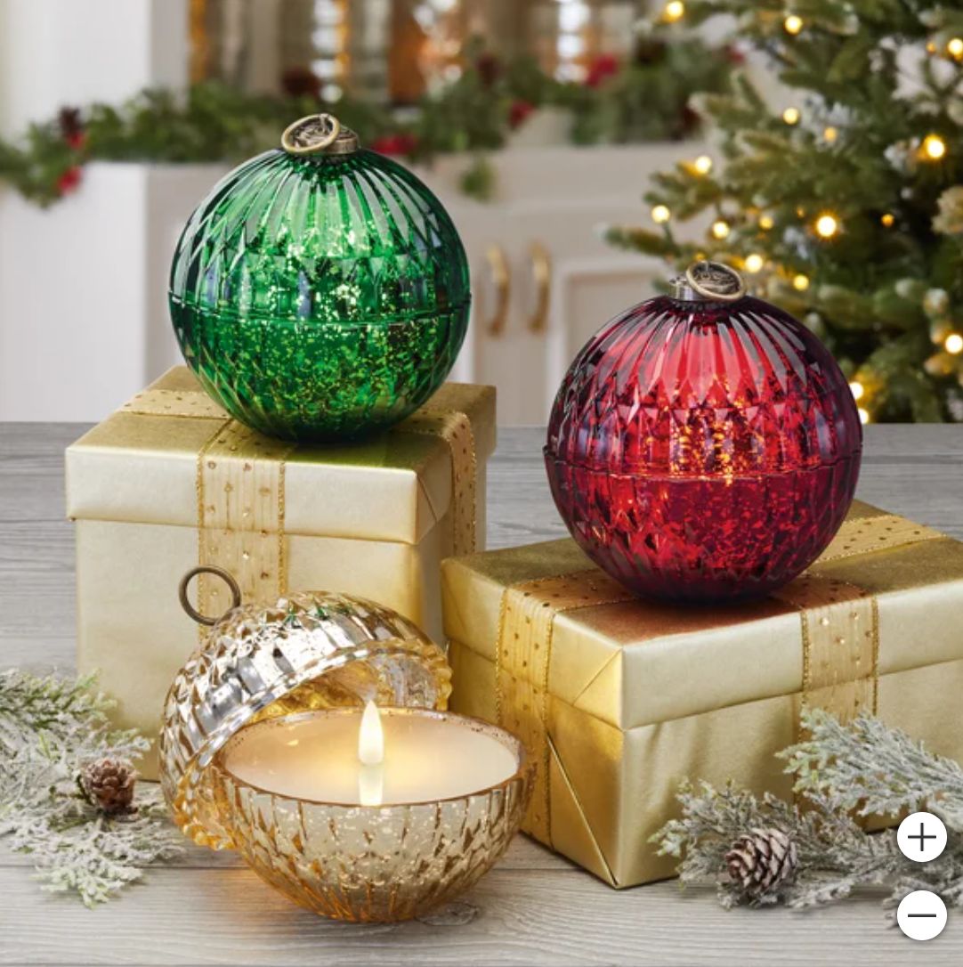Glass LED Candles, Set of 3