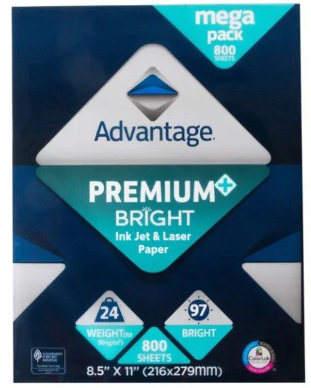Advantage Premium Bright Ink Jet and Laser Paper-Retail-$ 10.99
