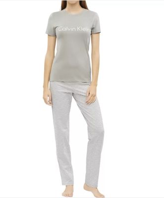 Calvin Klein Womens 2 Piece Fleece Pajama Set