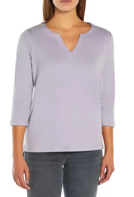 Orvis Ladies ' 3/4 Sleeve Pima Cotton Tee/Top with Side Slits size S,M