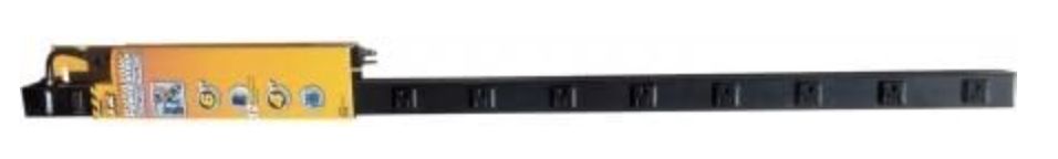 Prime Wire &amp; Cable PB800012 12-Outlet 4-Feet Metal Power Strip with 6-Feet Cord, Black