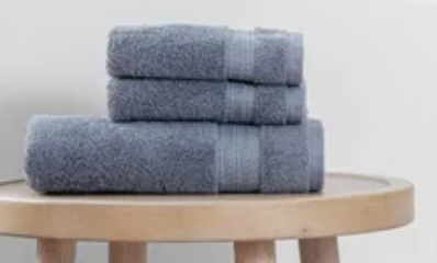 Purely Indulgent 100% Hygrocotton Towel Set, COLOR: Flint Stone, CONDITION: Like New, type: 2 Hand Towels, 2 Wash Cloths
