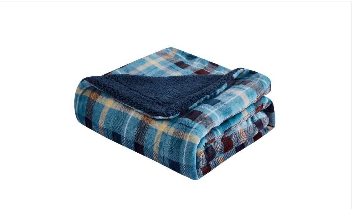 Velvet to Faux Shearling Reversible Throw Blanket