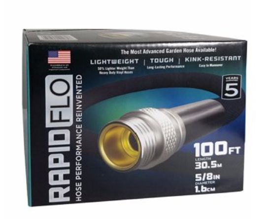 Rapid Flo Light Weight Tough Kink-Resistant Garden Hose 5/8 in  100 Ft. A-Retail-$ 49.99