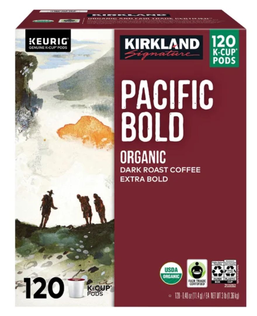 Kirkland Signature Coffee Organic Pacific Bold K-Cup Pod, 120-count