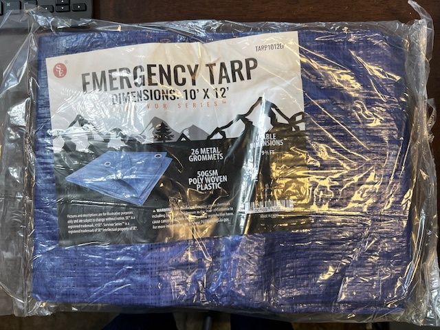 10&#39;x12&#39; Blue Tarp with 26 Metal Grommets, 50GSM Poly Woven