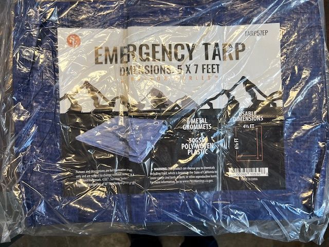 5&#39;x7&#39; Blue Tarp with 6 Metal Gromments, 50 GSM Poly Woven