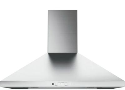 GE Wall-Mount Pyramid Chimney Range Hood with Dual Halogen Cooktop Lighting