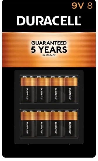 DURACELL 9V 8PK CARDED-Retail-$ 20.99