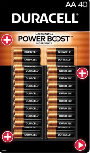 DURACELL+ AA 40 PK, Retail $19.99