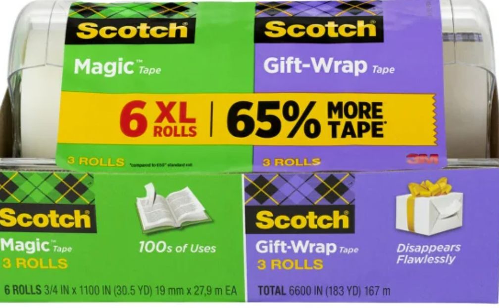 3M Scotch Magic Tape/Gift Wrap Tape, 6600&quot; TotaL