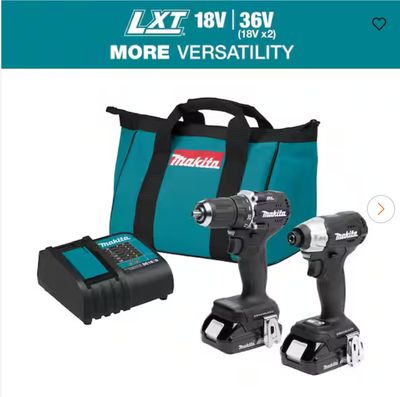 Makita 18V LXT Sub-Compact Lithium-Ion Brushless Cordless 2-piece Combo Kit (Driver-Drill/Impact Driver) 1.5Ah