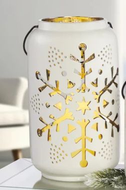 Holiday Snowflake Ceramic Lanterns-Retail-$ 42.25