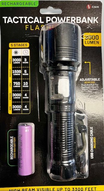 Tactical PowerBank Flashlight - 3000 Lumen