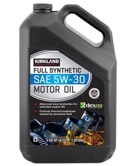 Kirkland Signature 5W-30 Full Synthetic Motor Oil, 5-quart, 2-pack - Retail $35.99