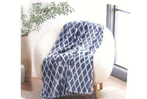 Casual Living Super Soft Plush Throw 60in x 70in Blue-Retail-$ 32.01