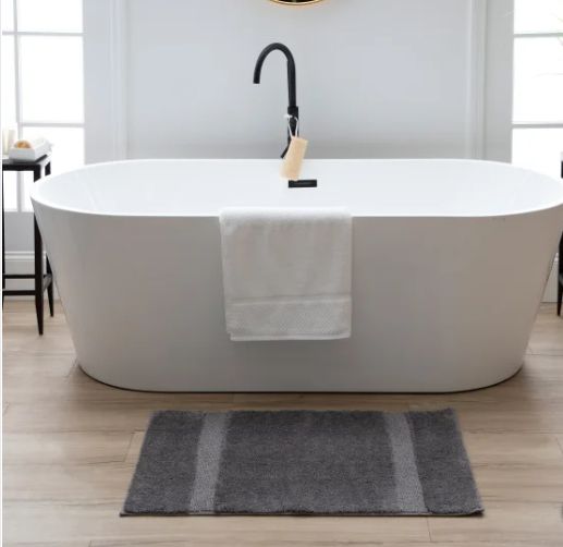 MICROPOLY BATH MAT WHITE MOHAWK RUG-Retail-$ 17.99