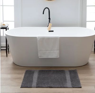 MICROPOLY BATH MAT WHITE MOHAWK RUG-Retail-$ 17.99