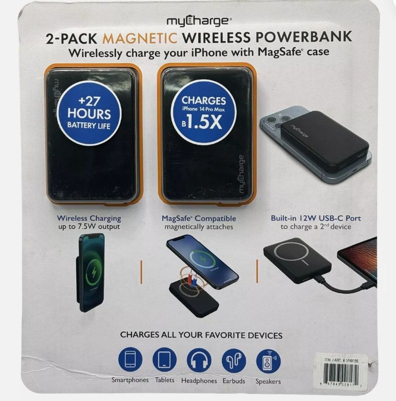 MyCharge 2 pk Magnetic Wireless Powerbank - $39.99