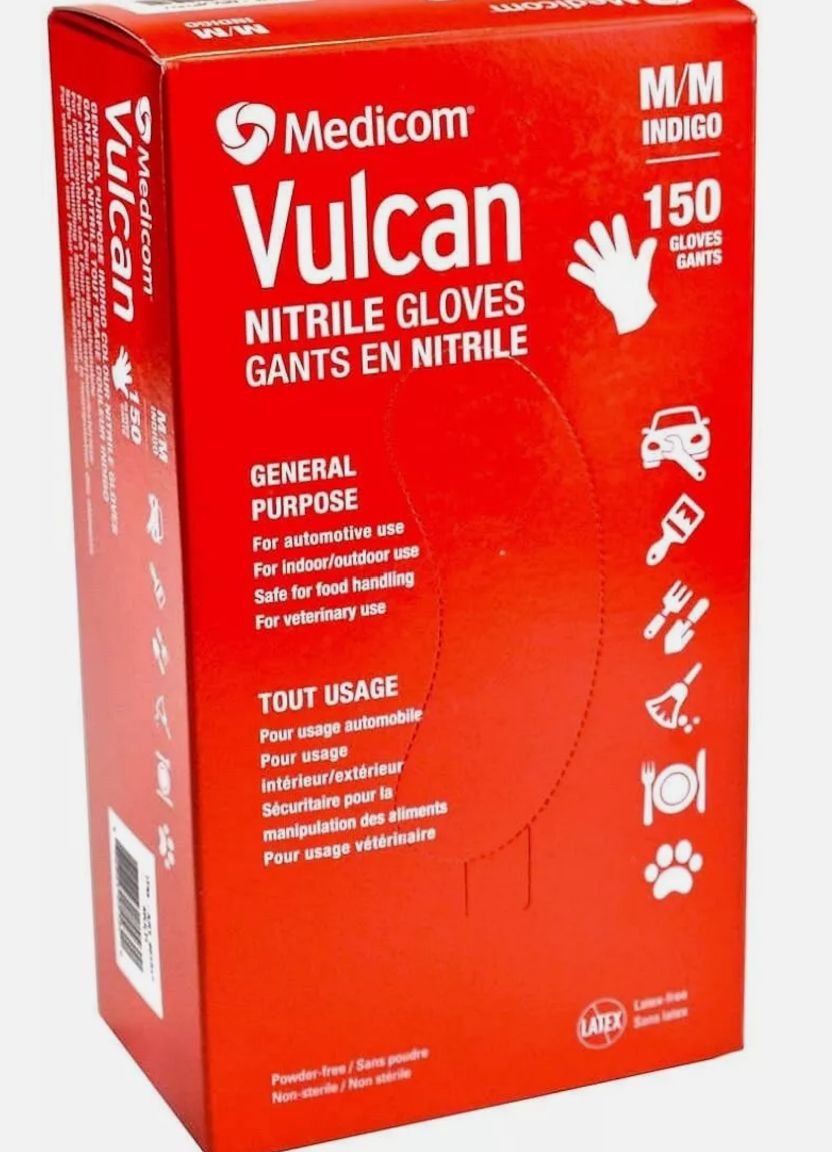 Vulcan Nitrile Gloves 150 Ct Med-Retail-$ 12.99