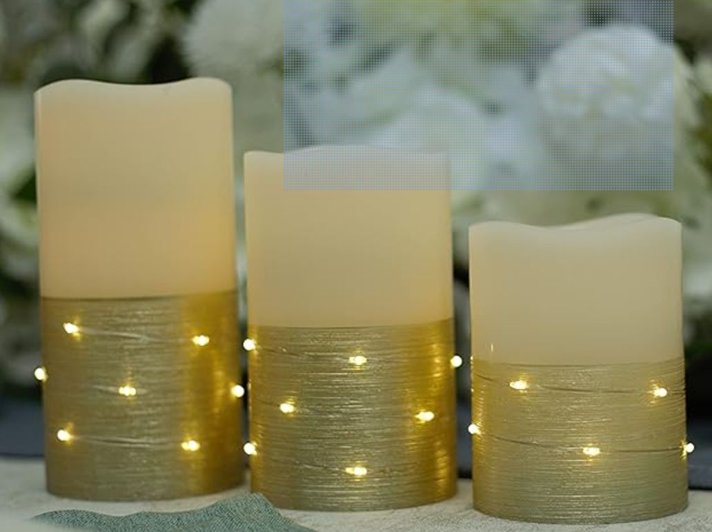 Gold Color Electric Candles 4 Qty