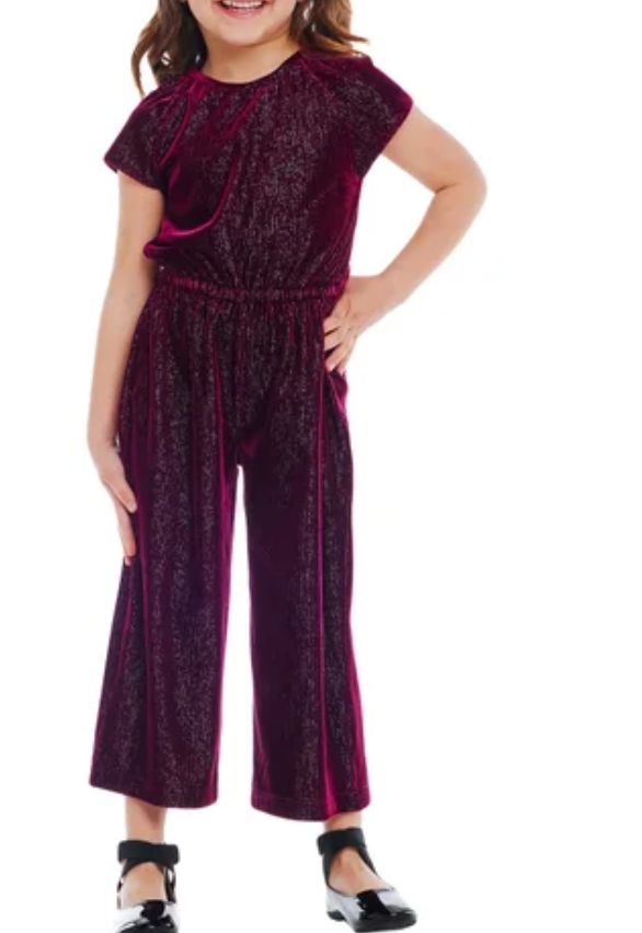 Andy &amp; Evan Girls Holiday Velvet Jump Suit Size 7