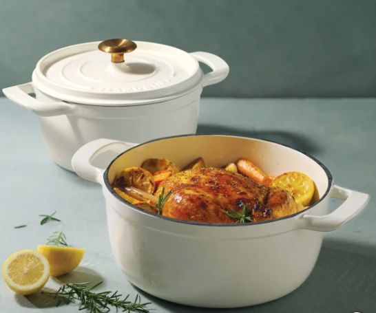 Tramontina 4-quart &amp; 6-quart Enameled Cast Iron Round Dutch Oven, 2-pack, COLOR: White, CONDITION: Like New