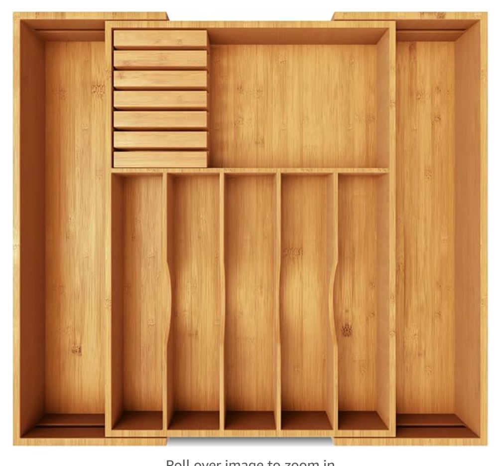 Pandex Bamboo Drawer Organizer with 2 Bonus Drawers