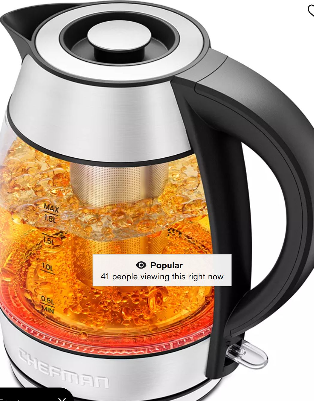 Chefman Cordless Glass Kettle
