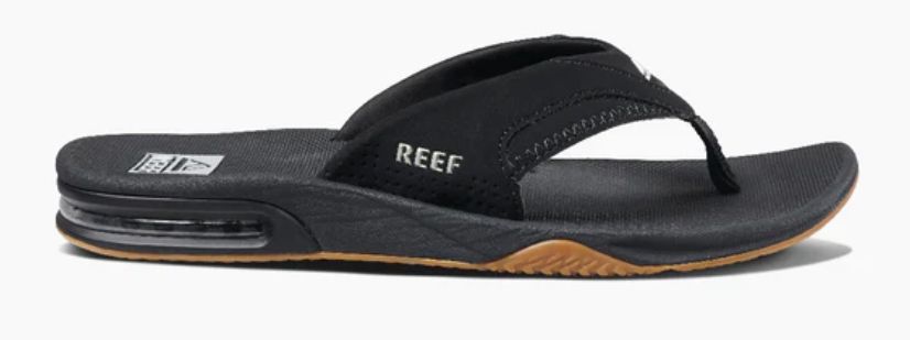 Men&#39;s Size 12 Fanning Flip Flop with Bottle Opener, COLOR: Black