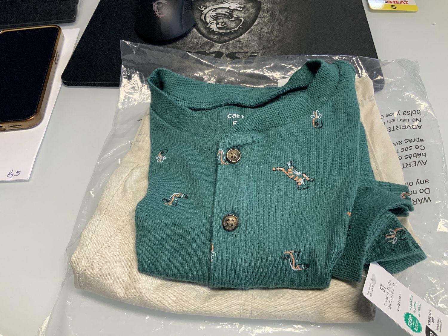 CARTERS GRN 5T 2PC SET