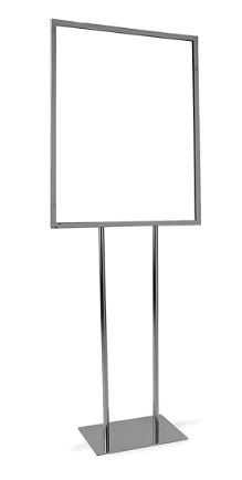 NAHANCO BH28 Bulletin Sign Holder with Flat Base, Chrome, 22&quot; x 28&quot;