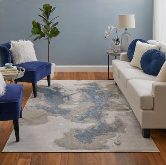 Feizy 39N3F Jewel 6 X 9 Area Rug in Taupe, Modern Abstract, Retail - $199.99