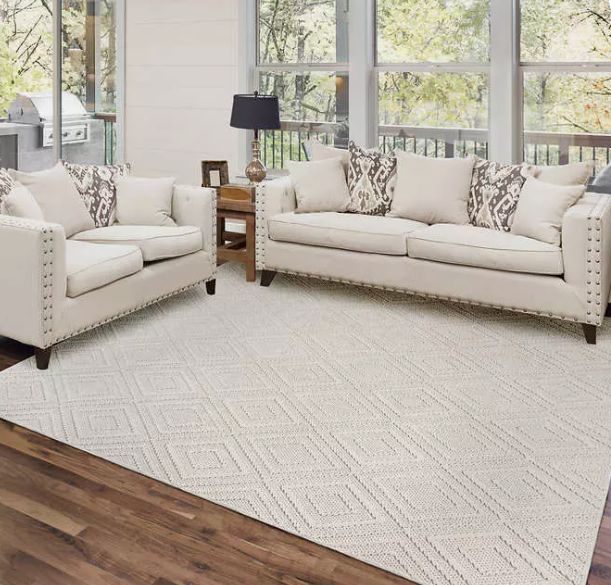 Regent Area Rug, Stain Resistant, Mallory Cream, 7ft. 10in. x10ft