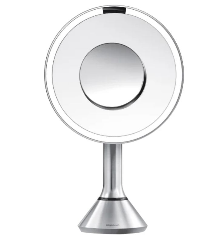 simplehuman 8” Round LED Sensor Mirror with 5x and 10x Magnification