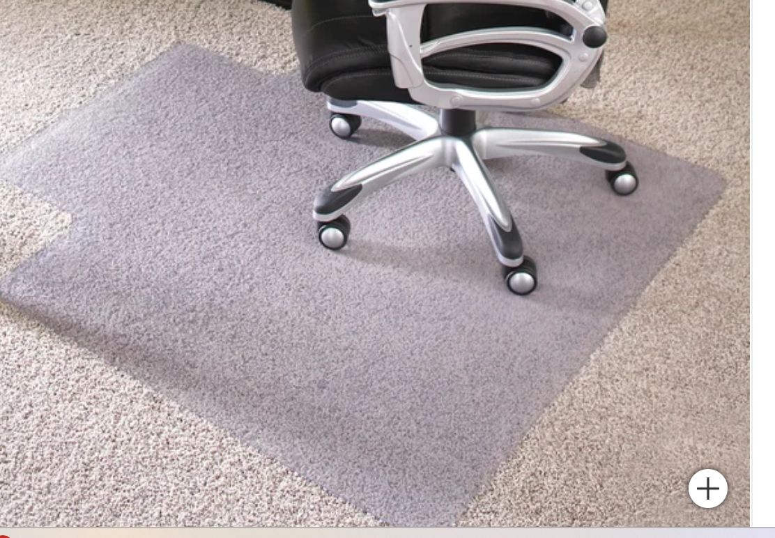 ES Robbins Chair Mat for High Pile Carpet, 45 x 53 With Lip, Clear