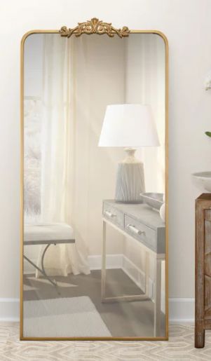Ravena 30&quot; x 65&quot; Floor Mirror, COLOR: Mirror Frame Finish : Gold