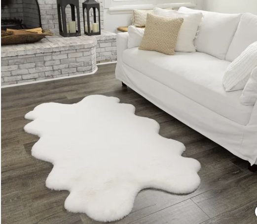 Mon Chateau Faux Fur Quad Rug, Retail $59.99