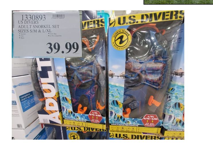 US DIVERS ADULT SNORKEL SET SIZES S/M &amp; L/XL