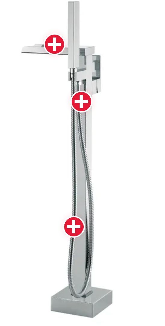 OVE Decors Infinity Freestanding Waterfall Spout Bathtub Faucet