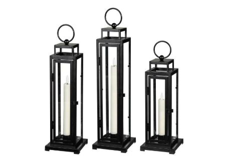 Evergreen LED Tapered Candle All Steel Frame Tower Lantern - Retail $41.99