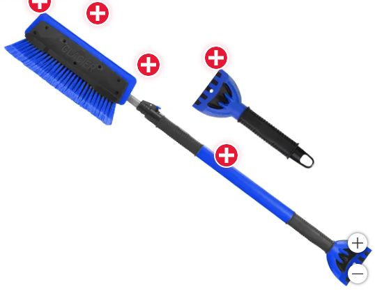 Hopkins Maxx-Force Glacier 58&quot; Extendable Snowbrush - Retail $15.99 with Ice Scraper