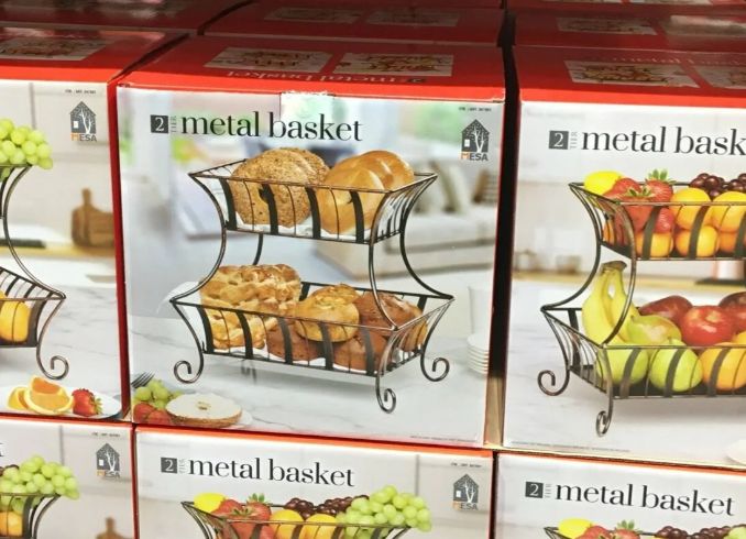 Mesa 2-Tier Metal Basket - Retail $17.99
