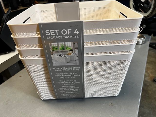 Set of 4 Storage Baskets - Retail $14.99